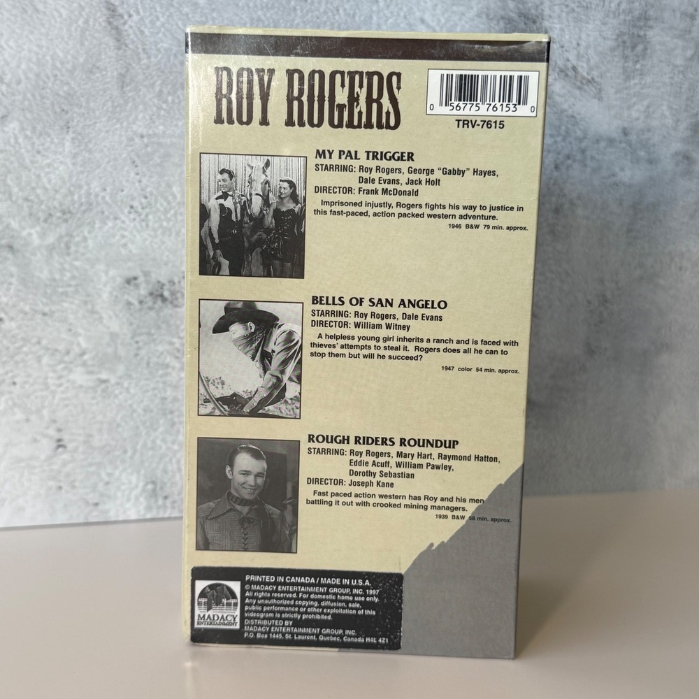 Roy Rogers 3pk Video VHS 1997 New Factory Sealed Trigger San Angelo Rough Riders - Picture 2 of 5